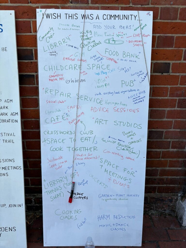 Board with ideas for the building