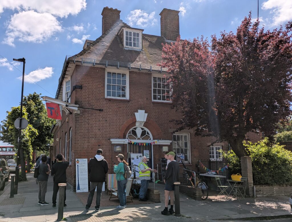 Residents talking outside 100 Tower Gardens Road